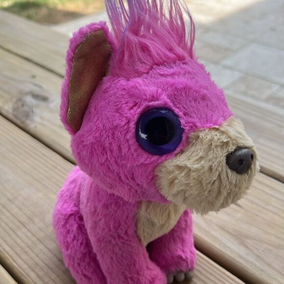 The Moose Group Pink Dog Puppy Big Eyes 7” Plush Stuffed Animal - Picture 1 of 8